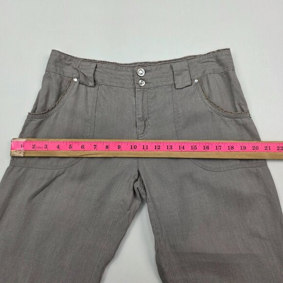 INC International Concepts Linen Wide Leg Pants Size 8 Gray Beachy Boho Classic - Picture 12 of 14